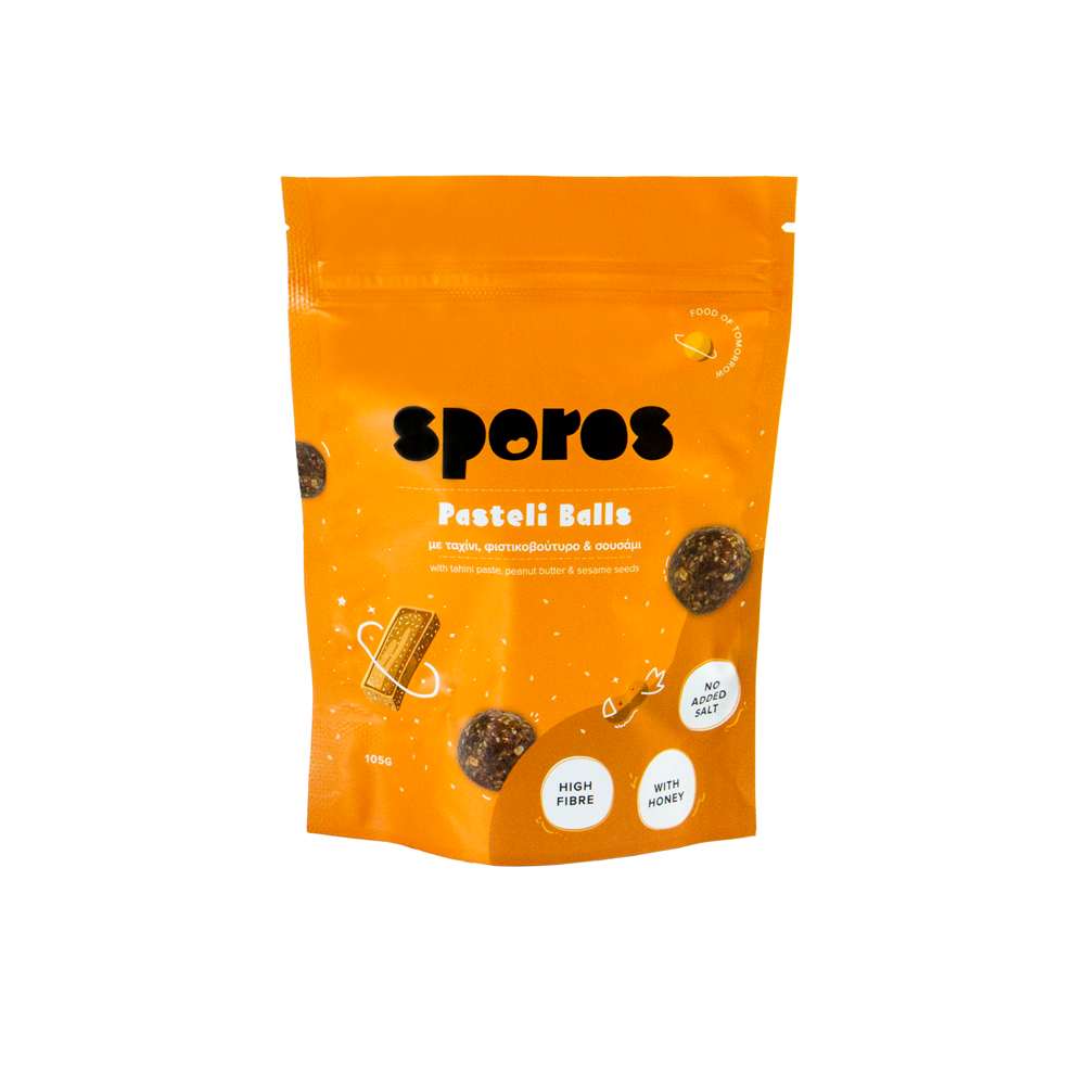 Pasteli Balls με ταχίνι, φυστικοβούτυρο & σουσάμι - Sporos