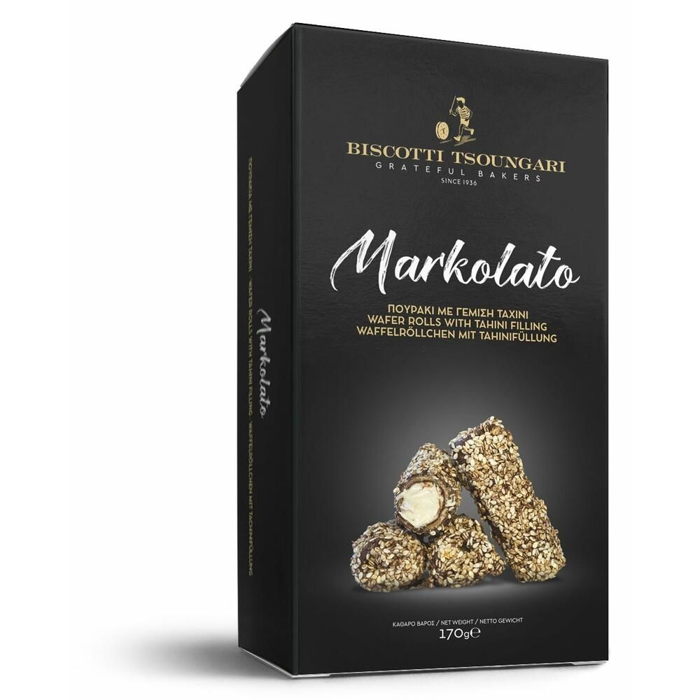 Γκοφρετάκι με κρέμα ταχίνι Μarkolato - Biscotti Tsoungari