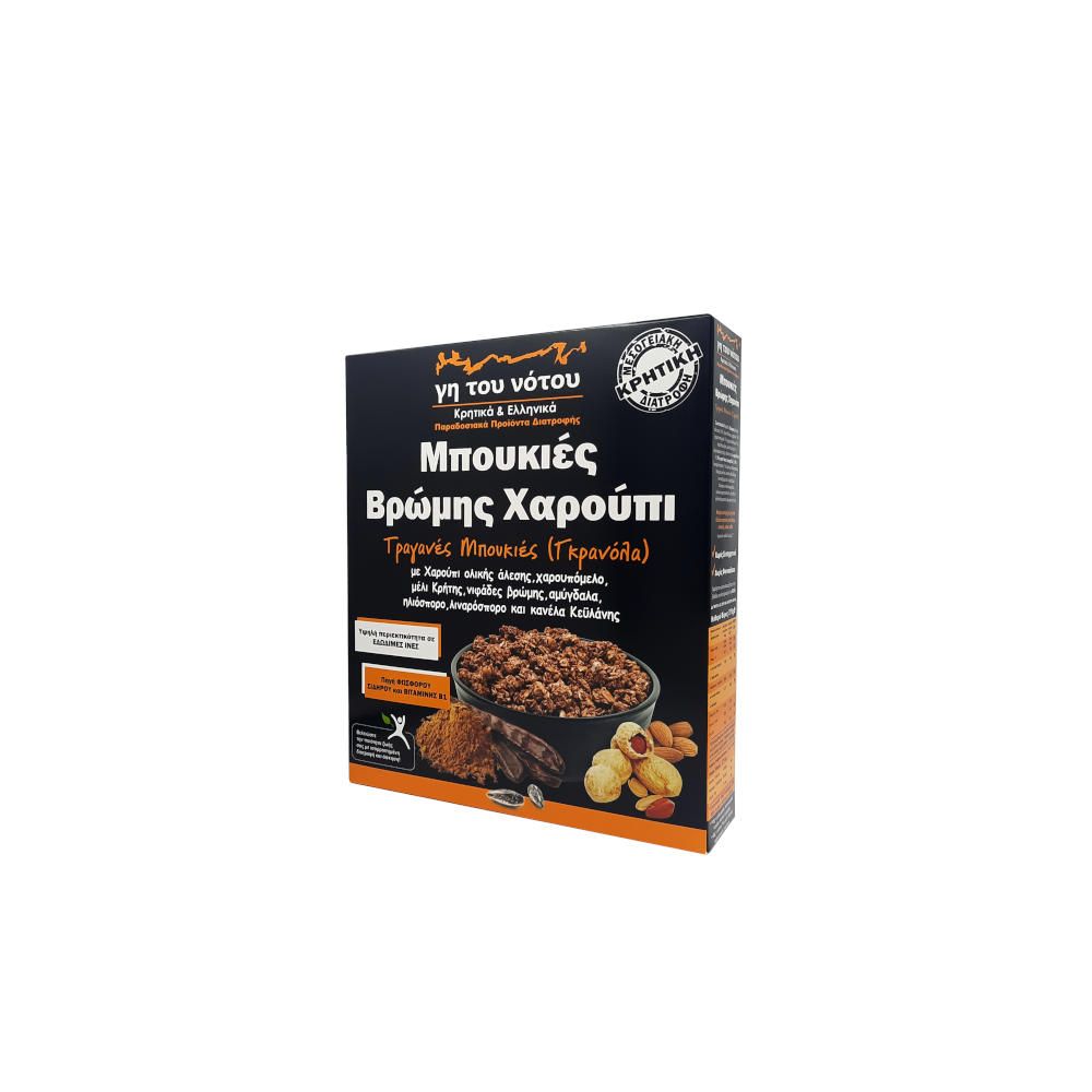 Τραγανές μπουκιές βρώμης Χαρούπι - Γη του Νότου